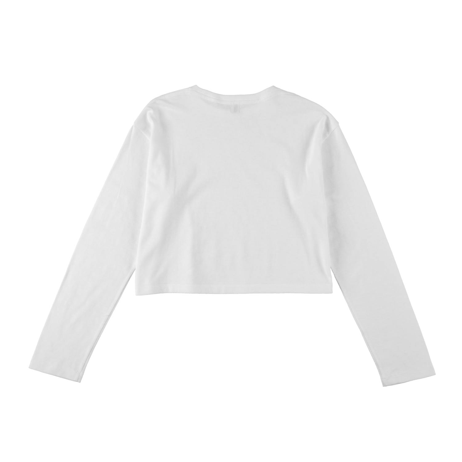 '2pack cropped LS tee' white