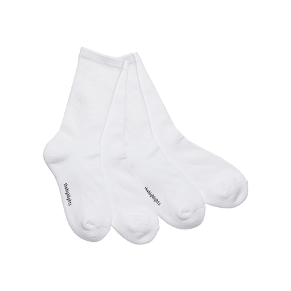 '2pair socks' basic-rib pile socks white