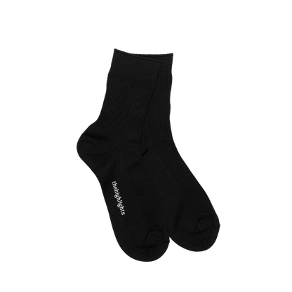 '2pair socks' silket-rib socks black