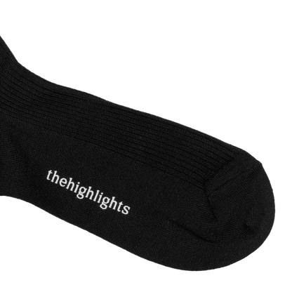 '2pair socks' silket-rib socks black