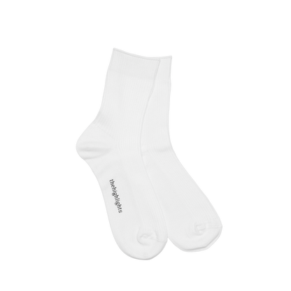 '2pair socks' silket-rib socks white