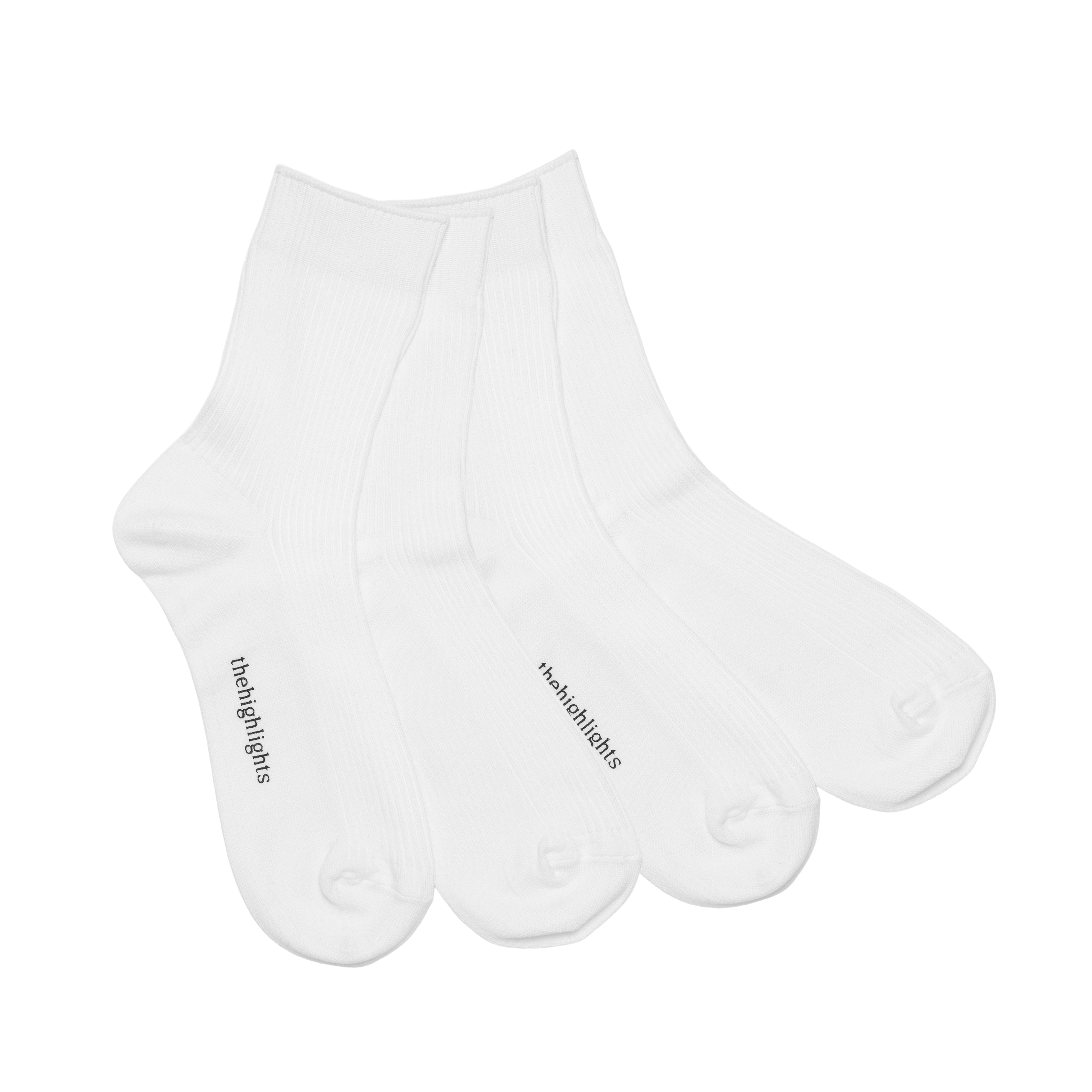 '2pair socks' silket-rib socks white