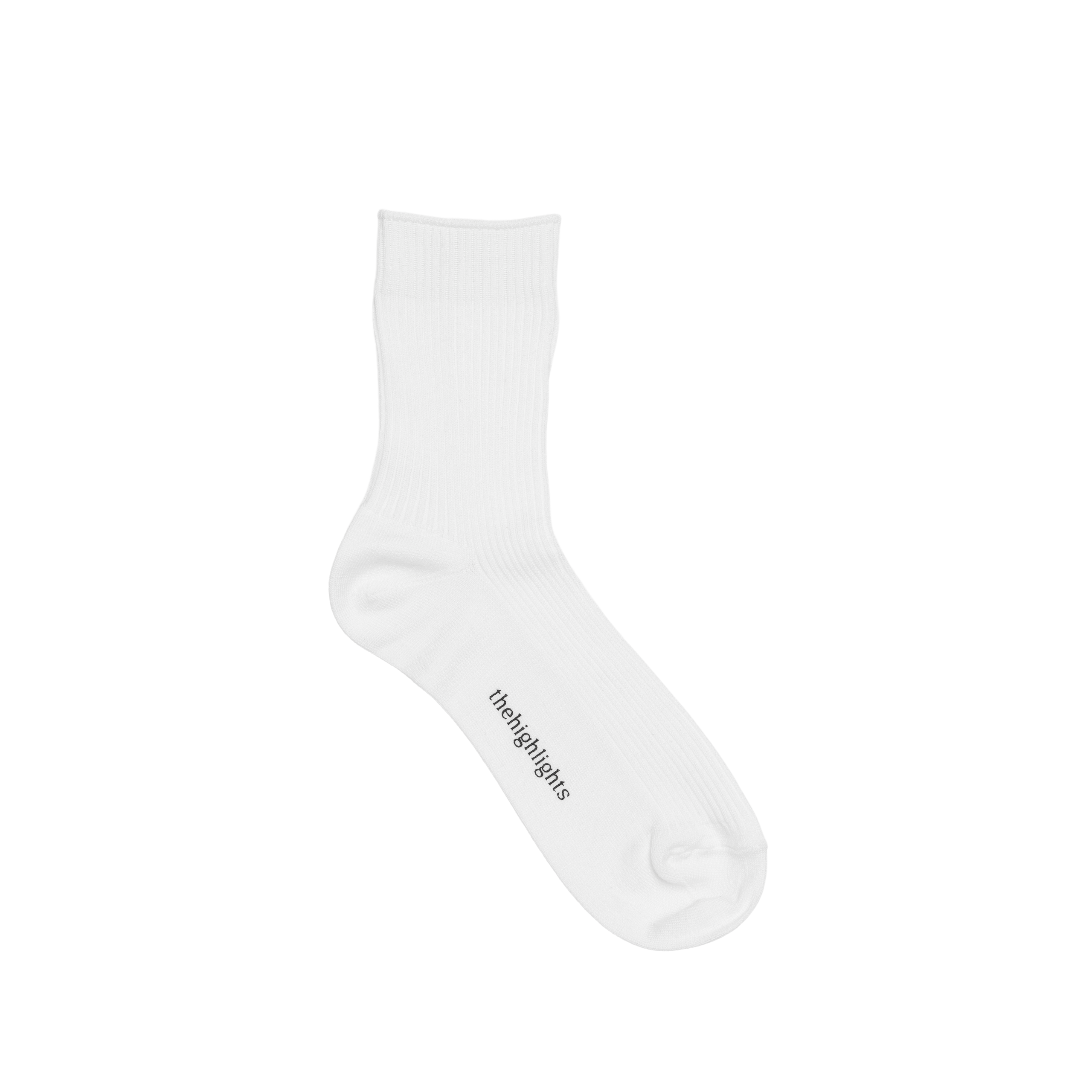 '2pair socks' silket-rib socks white