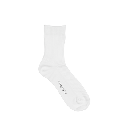 '2pair socks' silket-rib socks white