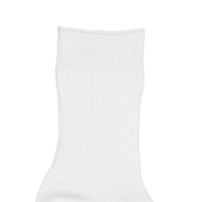 '2pair socks' silket-rib socks white