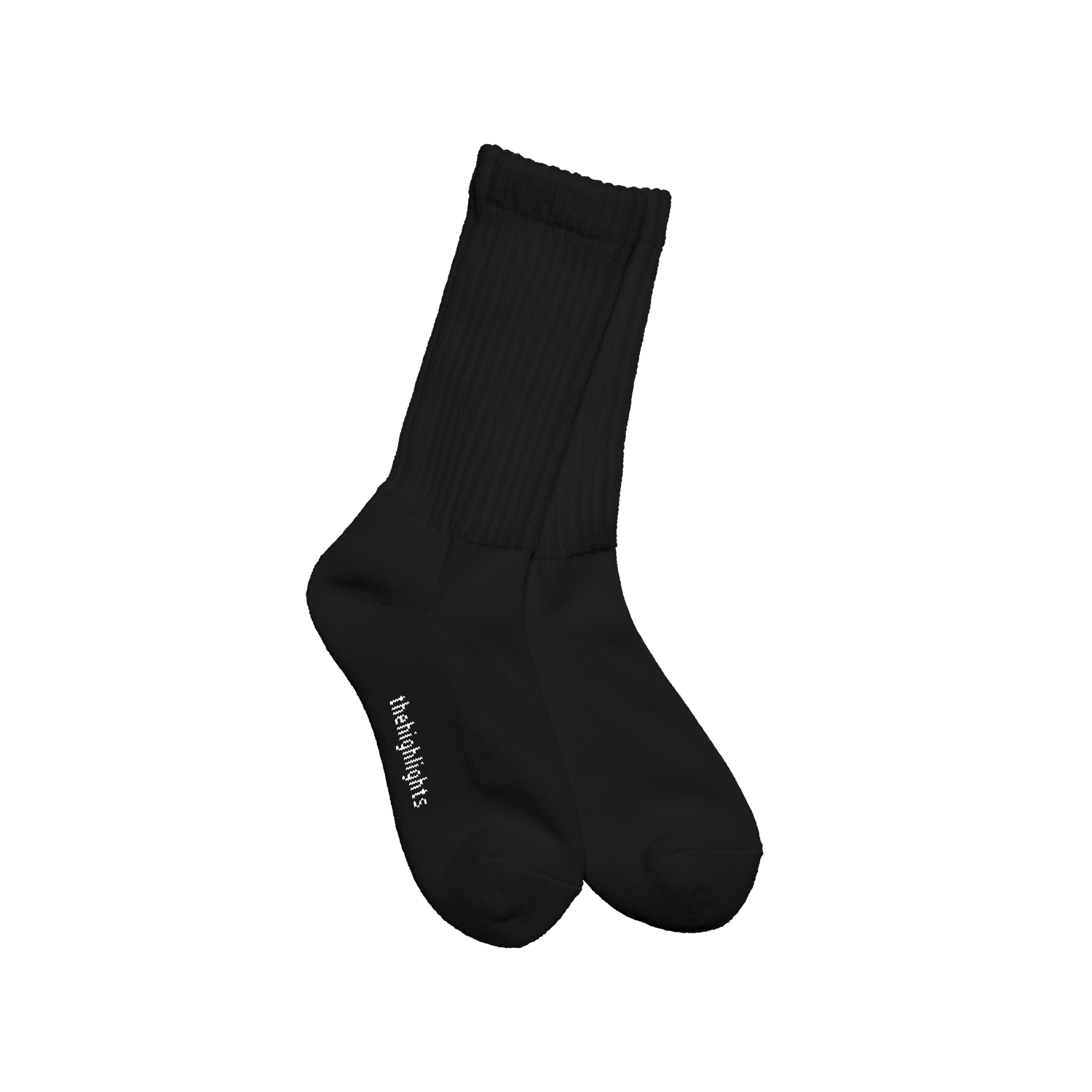'2pair socks' loose-rib pile socks black