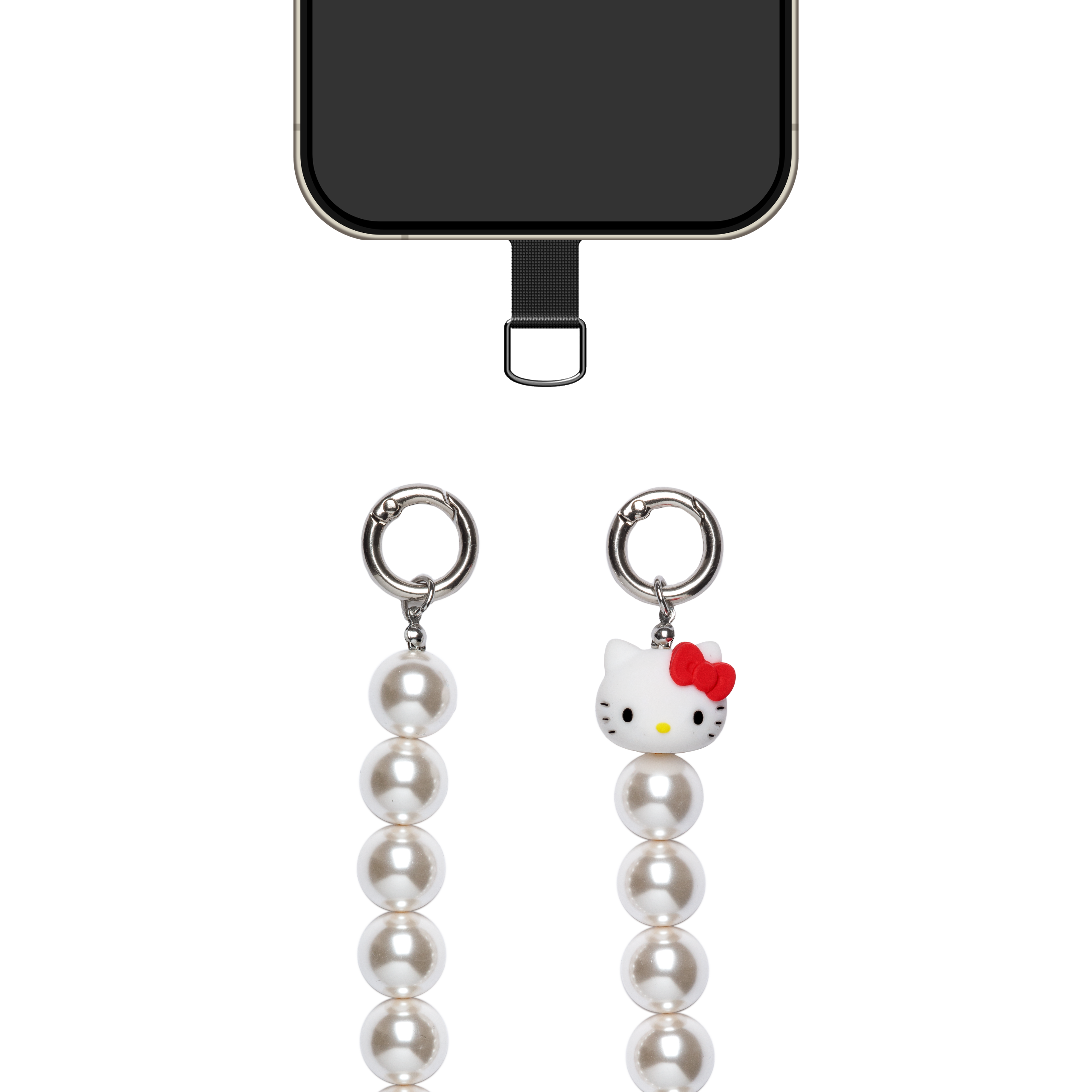 bubble 'strap' white beads × HELLO KITTY