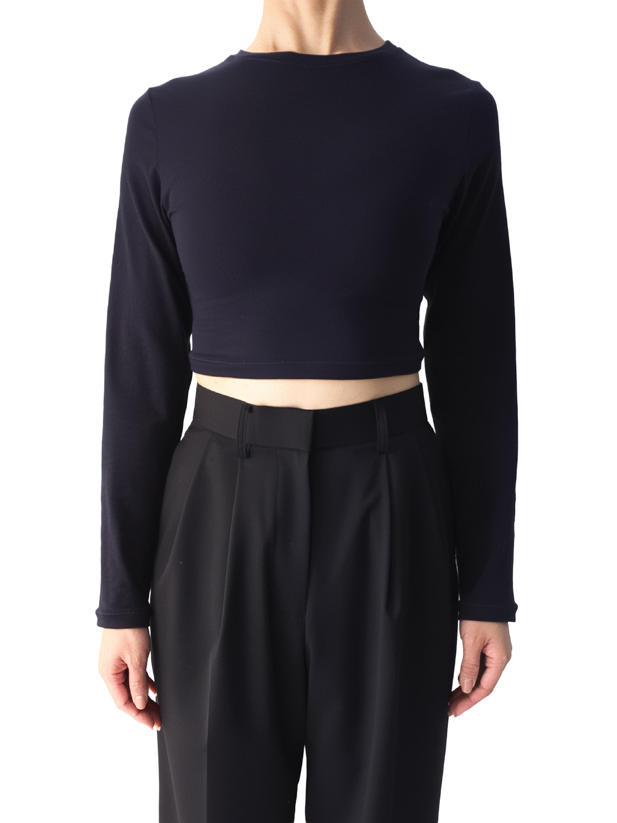 cropped 'compact LS tee' black
