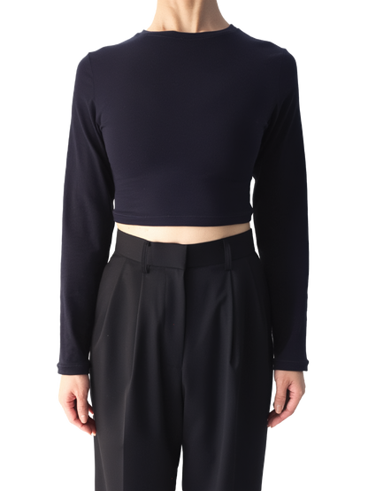 cropped 'compact LS tee' black