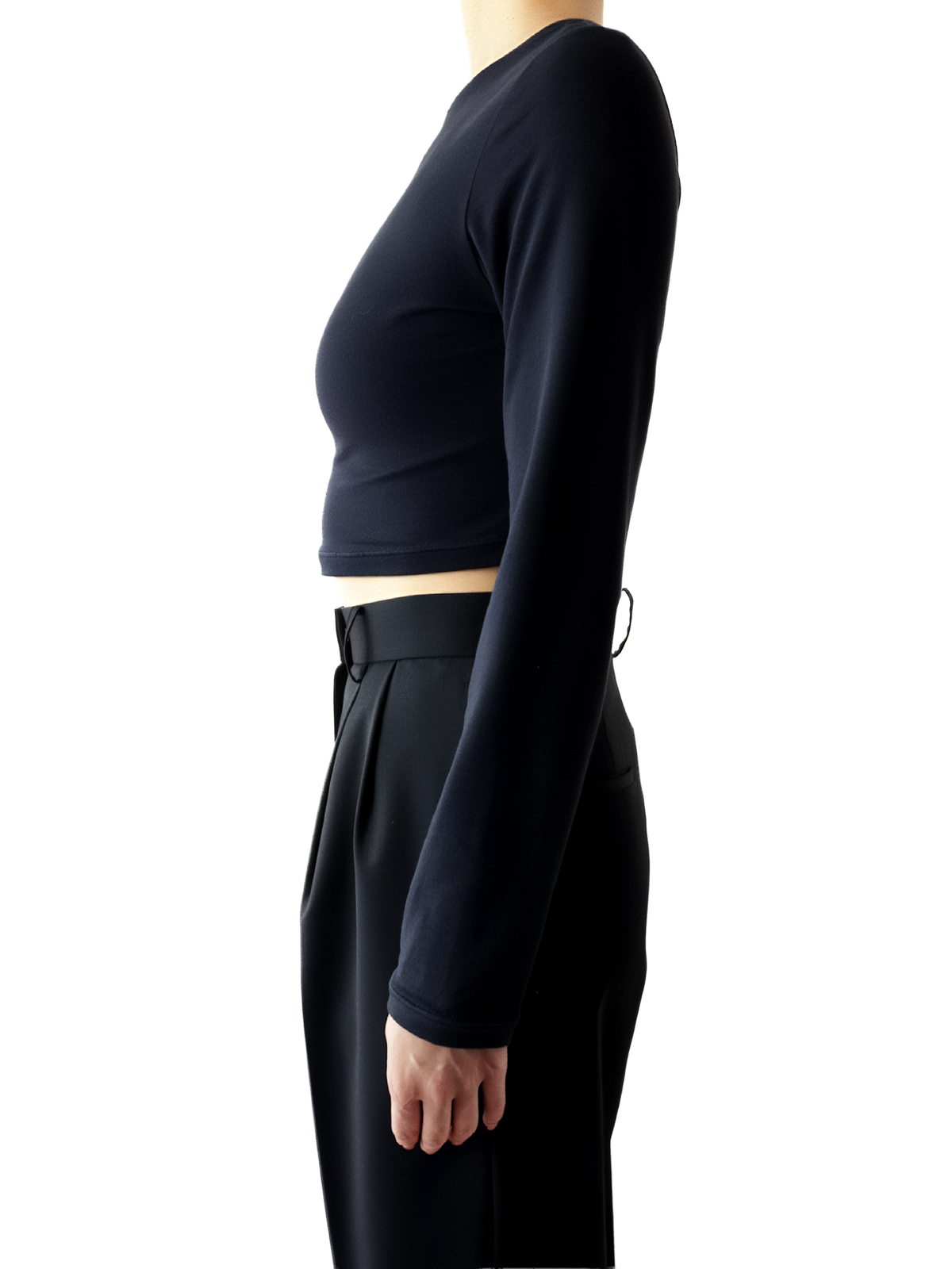 cropped 'compact LS tee' black