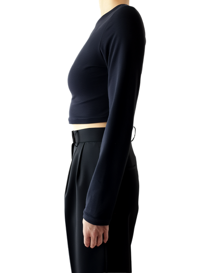 cropped 'compact LS tee' black