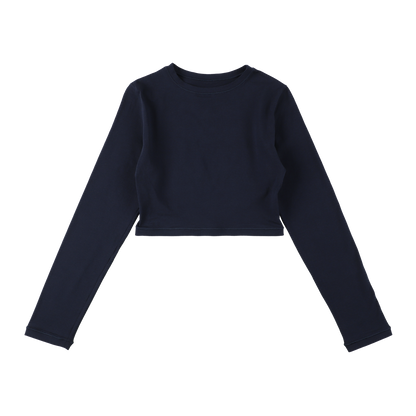 cropped 'compact LS tee' navy
