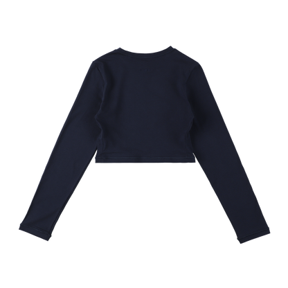 cropped 'compact LS tee' navy