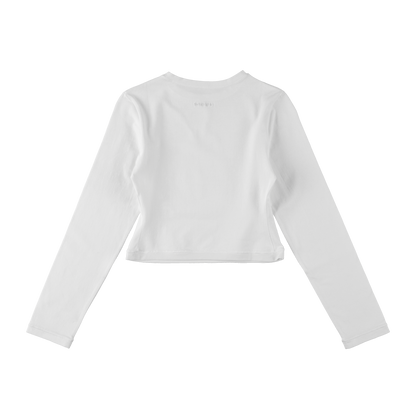 cropped 'compact LS tee' white