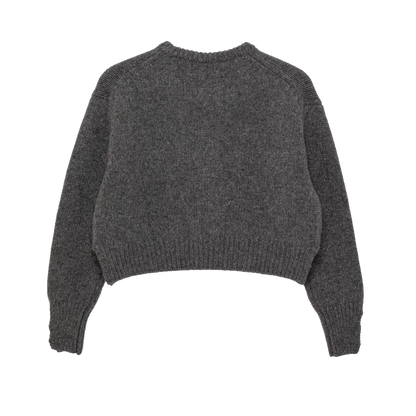 cropped ‘knit’ chunky crew charcoal gray
