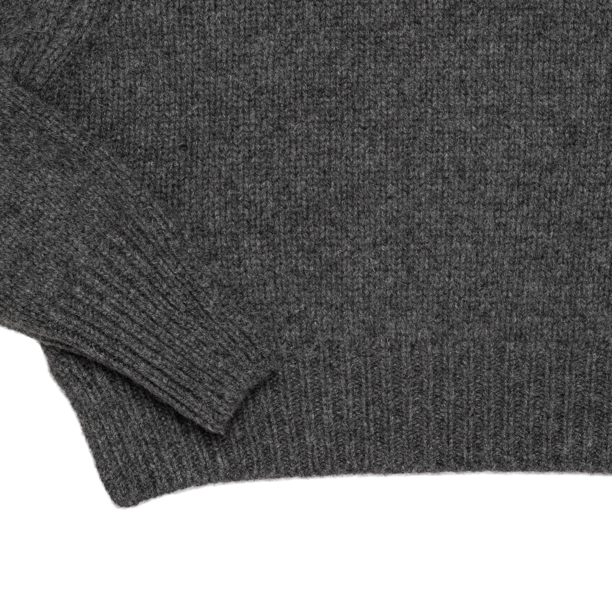 cropped ‘knit’ chunky crew charcoal gray