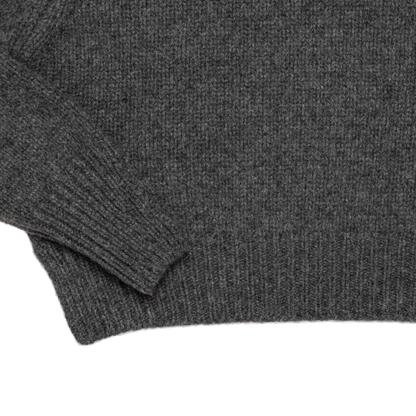 cropped ‘knit’ chunky crew charcoal gray