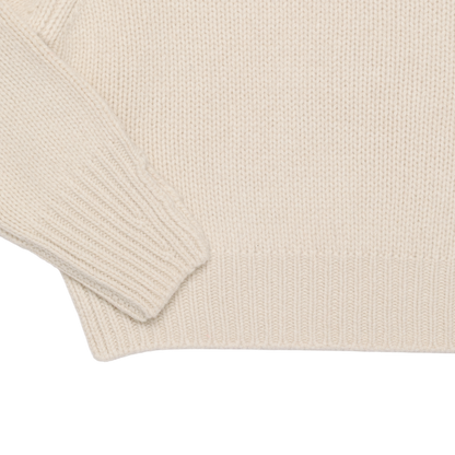 cropped ‘knit’ chunky crew white