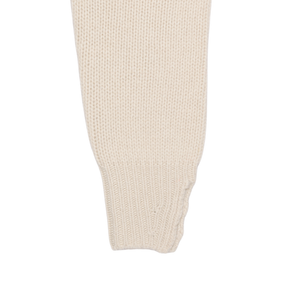 cropped ‘knit’ chunky crew white