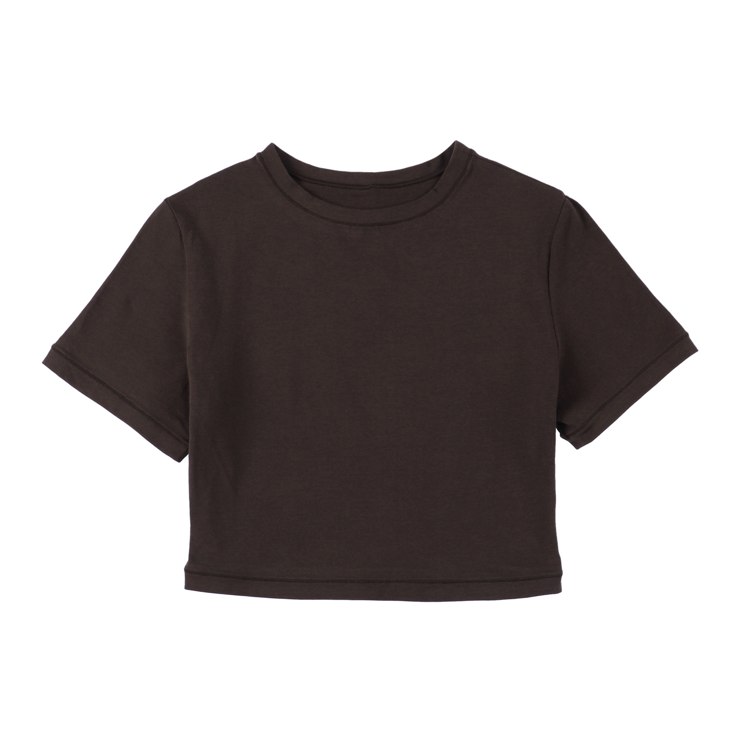 cropped 'compact tee' brown
