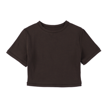 cropped 'compact tee' brown
