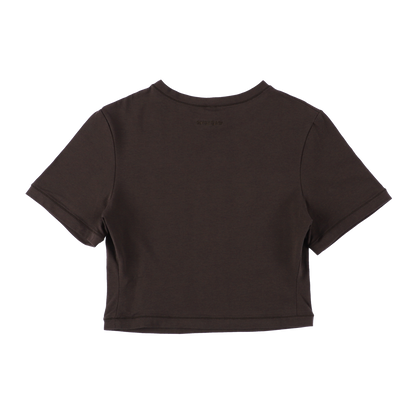 cropped 'compact tee' brown