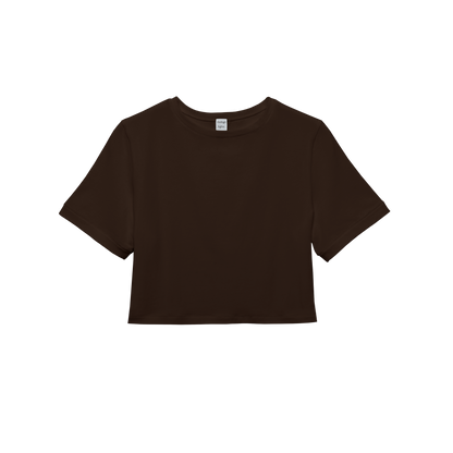 cropped 'compact tee' brown