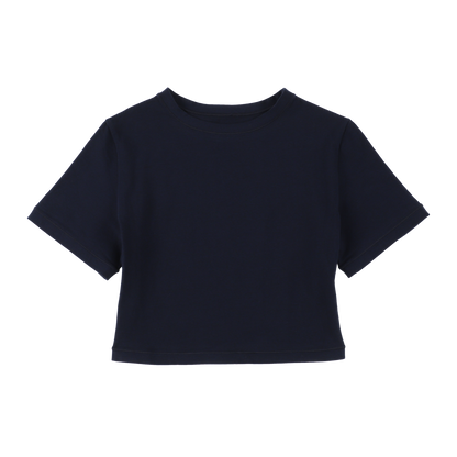cropped 'compact tee' navy