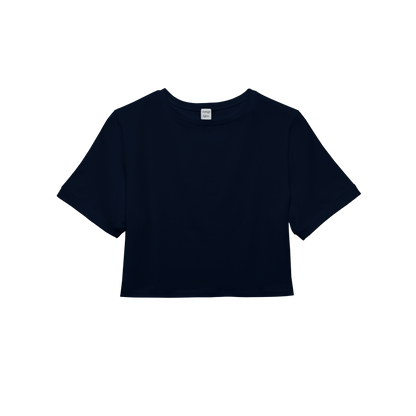 cropped 'compact tee' navy