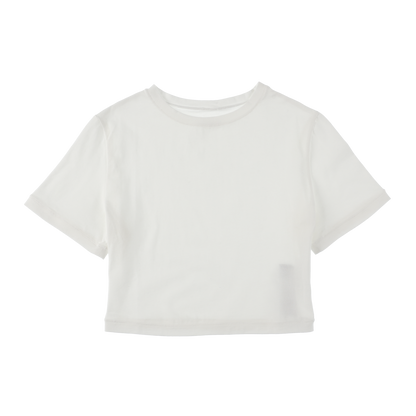 cropped 'compact tee' white