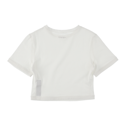 cropped 'compact tee' white