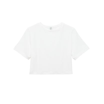 cropped 'compact tee' white