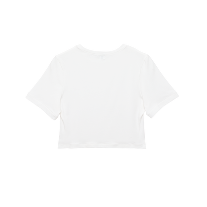 cropped 'compact tee' white