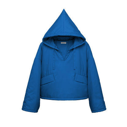 cropped 'over' aqua blue