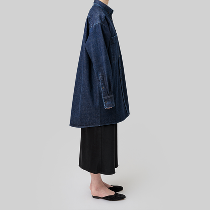 denim 'shirt-jacket' indigo denim