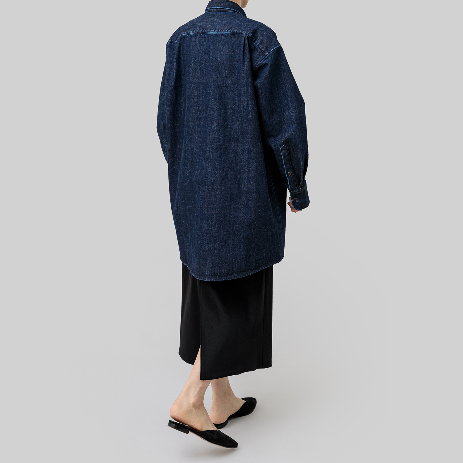 denim 'shirt-jacket' indigo denim