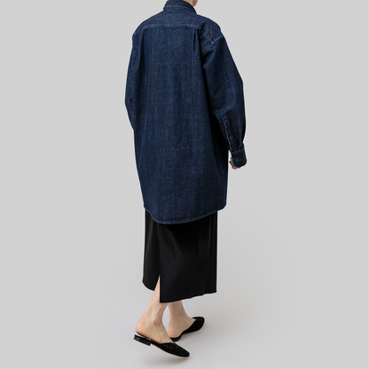 denim 'shirt-jacket' indigo denim