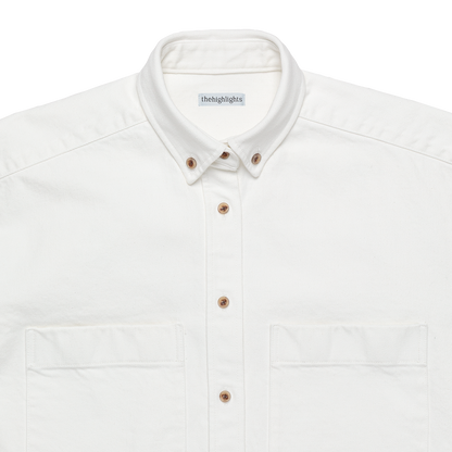denim 'shirt-jacket' white denim