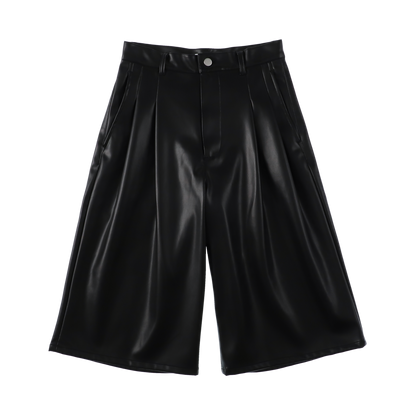 sleek leather 'drill' black
