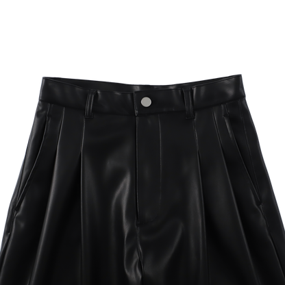 sleek leather 'drill' black