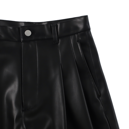 sleek leather 'drill' black