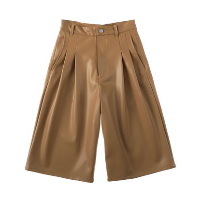 sleek leather 'drill' camel beige