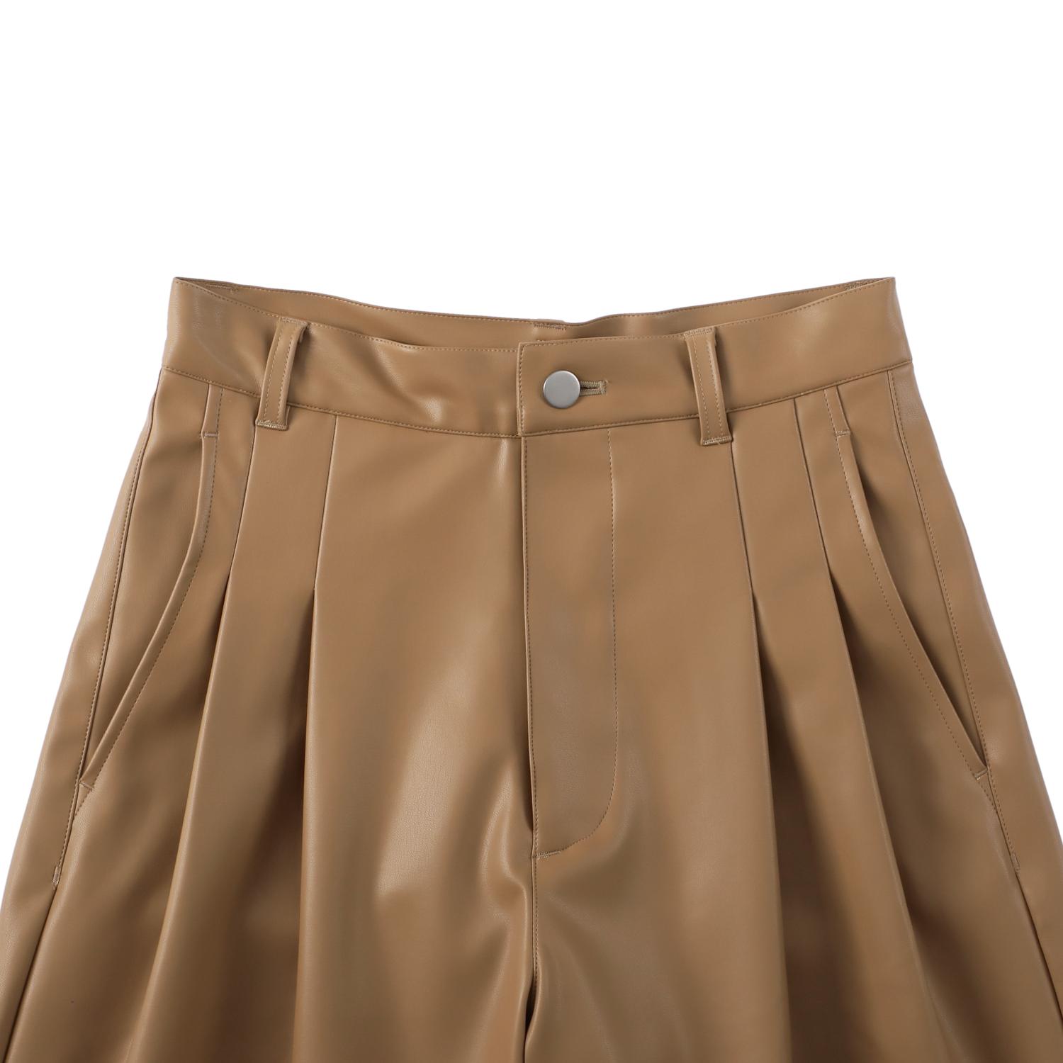 sleek leather 'drill' camel beige