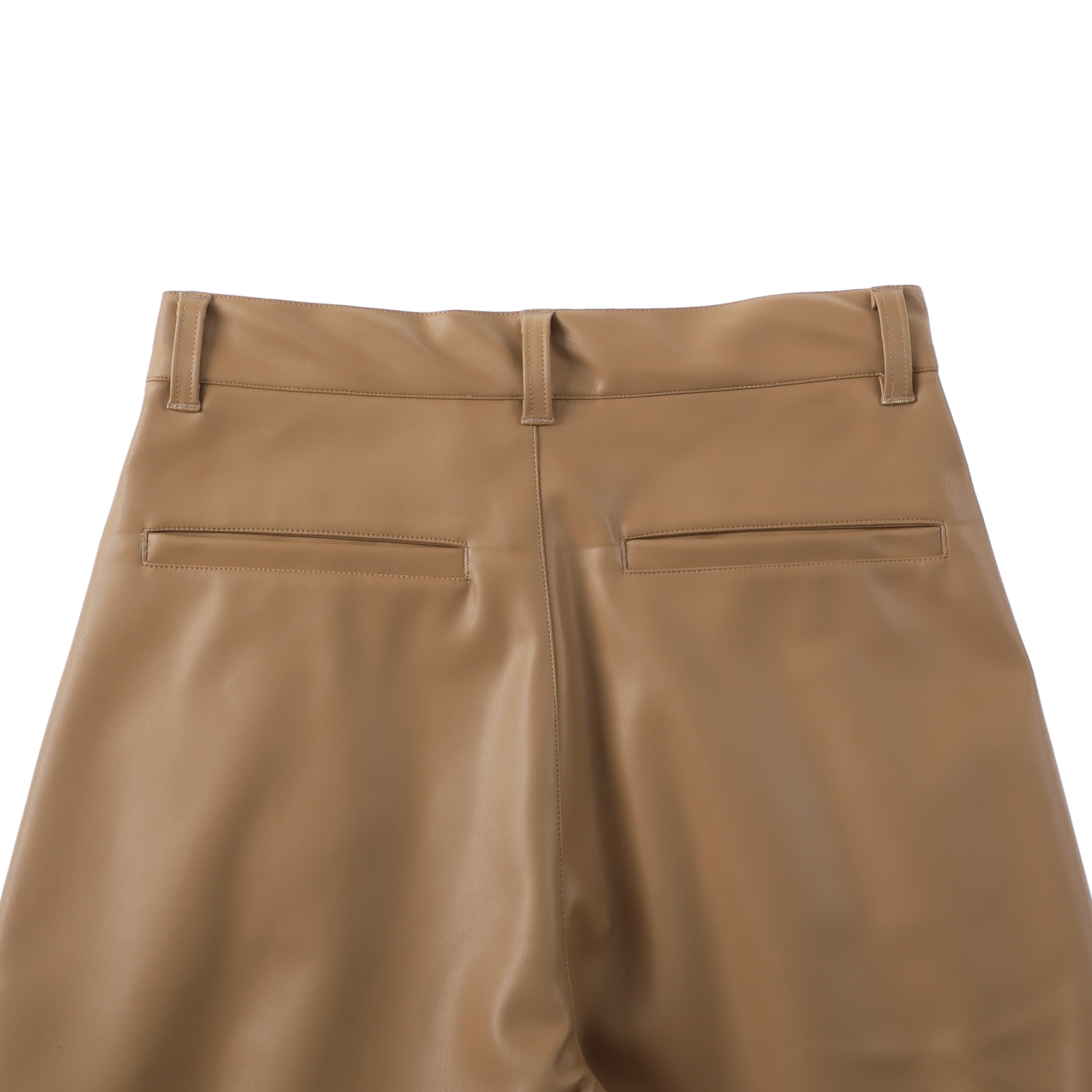 sleek leather 'drill' camel beige