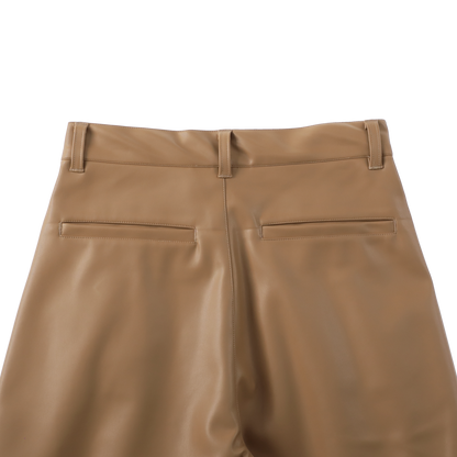 sleek leather 'drill' camel beige