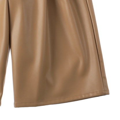 sleek leather 'drill' camel beige