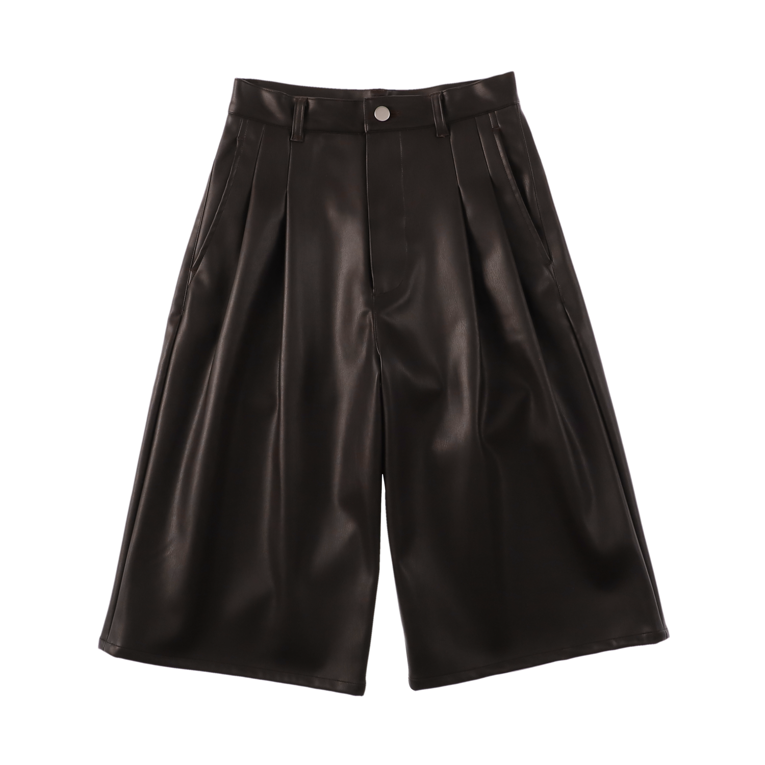 sleek leather 'drill' dark brown