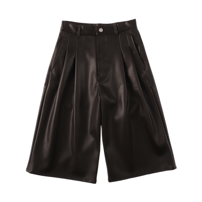 sleek leather 'drill' dark brown
