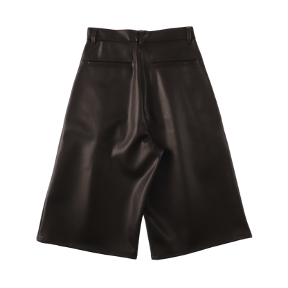 sleek leather 'drill' dark brown