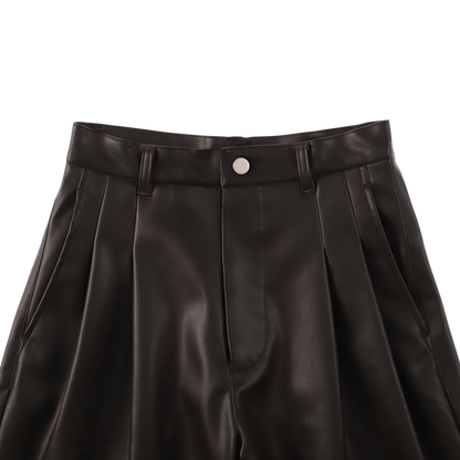 sleek leather 'drill' dark brown